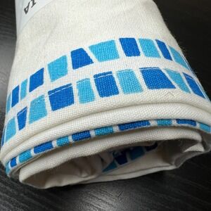 IKEA Praktaralia Blue White 18"x18" Cotton Napkins x6 MCM Scandinavian Decor